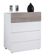 Comò a 4 cassetti Colore Bianco e gessato