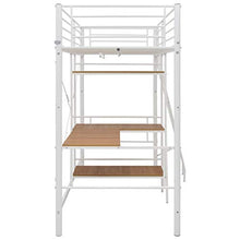 BIGTO - Struttura per letto a castello con struttura in metallo, per camera da letto, 90 x 200 cm, colore: Bianco