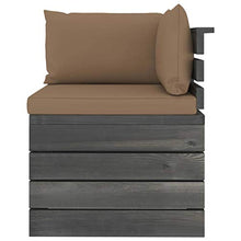 vidaXL Divano Angolare da Giardino su Pallet con Cuscini Legno di Pino