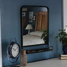 Bathroom mirror Specchio da Bagno in Ferro Moderno e Minimalista Specchio a Parete con Specchio cosmetico per Trucco