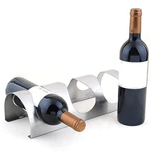 AniU - Supporto per vino in acciaio inox, da parete, con 4 scomparti