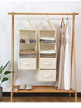 SZQ-- Scatola portaoggetti da appendere per vestiti, in tessuto, può essere utilizzata con cassetti che possono essere lavati con acqua 27.5*27*18cm beige