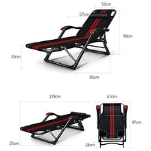 LLSS Sedia a Sdraio Pigro da Ufficio Pausa Pranzo Letto da pisolino Sedia per Il Tempo Libero Sedia da Giardino Pieghevole Sedia da Spiaggia Lettino da Sole Portatile Nero