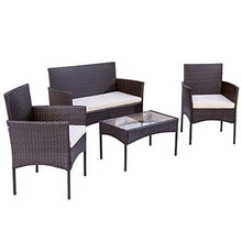 WYLZLIY-Home Set Mobili da Giardino Set Mobili da Esterno Seating Group per 4 Persone Balcone Set di Mobili Set da Giardino Set di Sofà per Giardino Balcone Terrazza