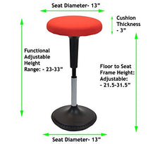 Uncaged ergonomico Sit attivamente, tavolino sgabello 13" Round Seat Red