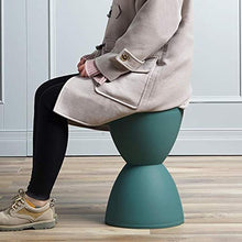 SJB Sgabelli da Pouf ottomani Sgabelli Sgabello da Lavoro Sgabello da Doccia Sgabello Clessidra Plastica Hollow Household Wait Hall Panca Semplice Cambio Scarpe (Color : Green, Size : Large)