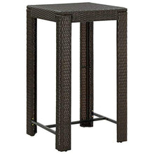 vidaXL Tavolo da Bar da Giardino Nero 100x60,5x110,5 cm Polyrattan