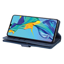 URFEDA Compatibile con Galaxy S6 Edge Custodia Libro per Telefono Portafoglio Custodia in Pelle PU con Nove Slot per Schede Cerniera Cover Libretto Protettiva Antiurto Case a con Magnetica,Blu