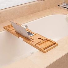 Ppy778 Basamento per Vasca - Multifunzione Retrattile in bambù per Bagno con Cuscino cilindrico