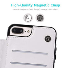 Suhctup Compatibile con Custodia iPhone 6 Plus Pelle,Cover iPhone 6s Plus con Interno Morbida TPU,Porta Carte Slot e Antiurto Flip Wallet [Chiusura Magnetica] Protettiva Case (Argento)