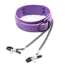 Collana regolabile con colletto in pelle con catena