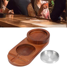 Vassoio per tazza da whisky durevole Supporto per sigari in legno Accessorio per whisky Vassoio in vetro per whisky Posacenere(Oval (with ashtray))