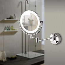 WZDD Specchio da Trucco da Parete 10X Ingrandimento, Specchio Cosmetico Ingranditore da Parete, Specchio Bagno con Luce LED, Allungabile per Bagno, Spa, Hotel