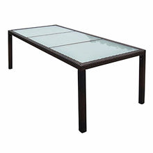 Tidyard Set da Pranzo da Giardino 9 pz con Cuscini Polyrattan Marrone, Set Mobili da Giardino in Rattan,Tavolo da Esterno 9 Posti, Tavolo con Sedie da Esterno 9 Posti 190 x 90 x 75 cm