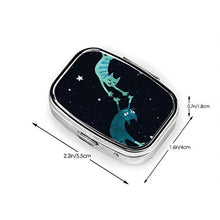Lovecats - Scatola porta pillole quadrata in metallo per medicine