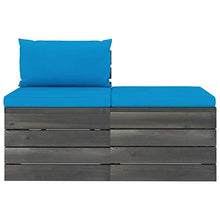 FAMIROSA Set Divani da Giardino su Pallet 2 pz con Cuscini Massello Pino-1675