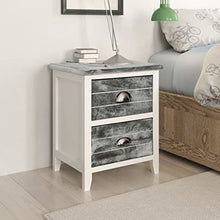 vidaXL 2x Comodino 2 Cassetti Grigio Bianco Mobiletto Mobile Arredo Armadietto