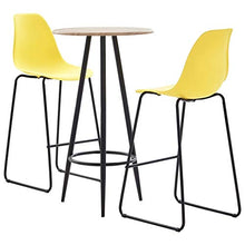 UnfadeMemory Set da Bar Mobili Bistro per Interno Che Esterno Giardino, Bar, Pub o Ristorante Moderno 3 pz in Plastica Giallo