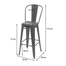 Mendler Set 2X sgabelli Design Industriale HWC-H10c Acciaio Verniciato Ecopelle Marrone