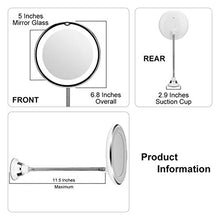 Fugift Specchio per il trucco con Luce Led Flessibile 10X Ingrandimento Cosmetico Vanity Specchi per Donne Ragazza Signora Scuola Home Office Trucco Specchio