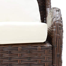 Tidyard Divano Angolare da Giardino per Esterno con 3 Posti in Polyrattan Nero/Marrone,Divano da Giardino per Esterno in Rattan,Divano ad Angolo da Giardino per Esterno con 3 Posti in Polyrattan