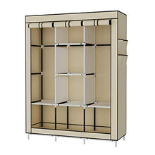UDEAR Armadio Piccolo Cabina Guardaroba Appendiabiti Richiudibile in Tessuto Non Tessuto Beige
