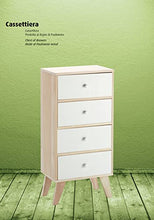 King Home C1708005 Mobiletto 5 Cassetti in Legno di Paulownia con Piedini in KD