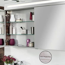 FACKELMANN B.Clever - Set di mobili da bagno, 3 pezzi, 120-150 cm, in frassino con lavabo in doppio marmo e armadietto a specchio a LED