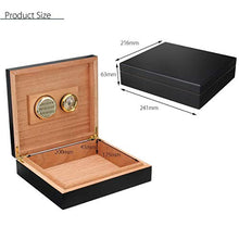 MOBFIDOFG Scatola di sigari Caso di Custodia in Legno di Custodia in Legno nerizzato Humidor Humidifier Humidifier con igrometro con Supporto Sigaro