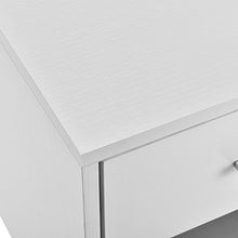 Comodino da Letto Elegante Bianco 1 x cassetto 1 x mensola