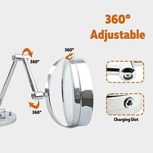 Specchio Home LED 10x Bagno d'Ingrandimento Bagno da Parete Mount Vanity Barba 360 ° Girevole