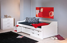 Esidra Beacon Letto con Vani Contenitore e Casetti, Bianco, Singolo, 97x206x70 cm, vetro