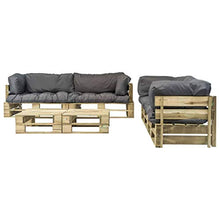 vidaXL Legno Pino Divano Giardino su Pallet 6 pz Cuscini Grigi Sofa Tavolini