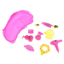 7pcs Set da Bagno con Vasca e Giochi Per Ragazze, Mobili Per Casa delle Bambole 1/6
