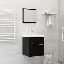 vidaXL Set Mobili da Bagno 2 pz Nero in Truciolato