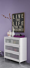 trendteam smart living Badkommode XXL Weiß Melamin, Glas Satiniert, BxHxT 70x89x41 cm Arredamenti, Legno, Bianco, Taglia unica