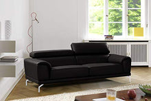 Mobilier Deco - Divano di design Carlo a 3 posti, in similpelle, colore: Nero