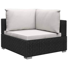 SKM Set Divani da Giardino 12 pz con Cuscini in Polyrattan Nero (105.1kg)