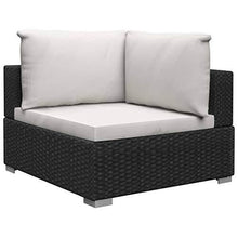 UnfadeMemory Set Divani da Giardino con Cuscini Set Mobili da Giardino 12 pz con Cuscini in Polyrattan Nero - Arredi Casa