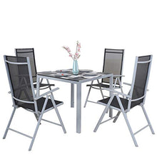 Chicreat Tavolo in alluminio con superficie in polywood, 90 x 90 x 75 cm, argento e nero