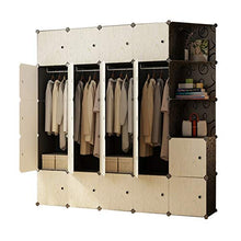 Armadio a cubo, grande, portatile, con binari per appendere e martello in legno, metallo, 183x47x183cm