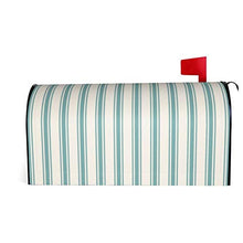 Classic Ticking Stripe Pattern Verde e Crema Design Unico Magnetico Casella Postale Copre Casella Postale Copertura per Giardino Yard Decor Dimensioni Standard 51x48 Pollici