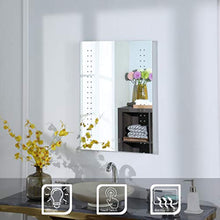 Salbay - Specchio da bagno moderno illuminato a LED con luci per rasoio, con presa e sensore (con presa rasoio)