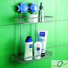 Metaltex 40431210080 - Griglia da scaffale Atlantis con Ventose, 2 Livelli, cromata