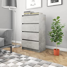 vidaXL Credenza Minimalista Elegante Moderna con 4 Cassetti Pratica Resistente Madia Armadietto Cassettiera Grigio Cemento 60x35x98,5 cm Multistrato