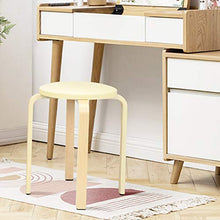 COSTWAY Set di 4 Sgabelli Impilabi, Sedia Rotonda per Cucina Bar, Legno