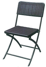 set tavolo pieghevole + 6 sedie pieghevoli da giardino terrazzo in rattan wengè marrone