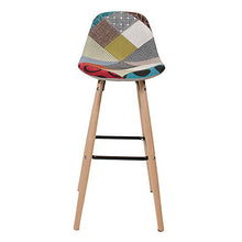 Home Deco Factory - Sgabello da bar, motivo: Patchwork Riga, in legno