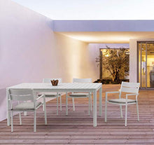 Tavolo da Esterno Giardino Bianco in Metallo Alluminio Skipper