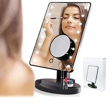 YXZQ Specchio per Il Trucco, Specchio dimmerabile Illuminato a LED con Touch Screen Specchio da scrivania Staccabile con ingrandimento 10X, Specchio da Barba Portatile e ad Alta Definizione
